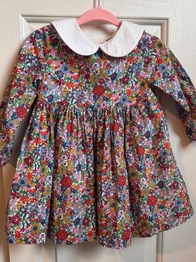 Jacardi Floral Longsleeve Dress with Collar Size 12-18 month